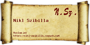 Nikl Szibilla névjegykártya